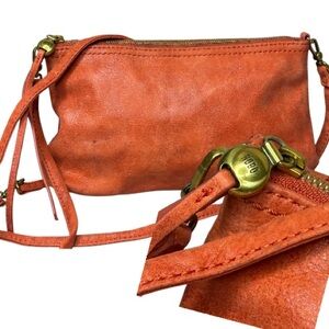 HOBO int burnt Orange Leather Crossbody Bag